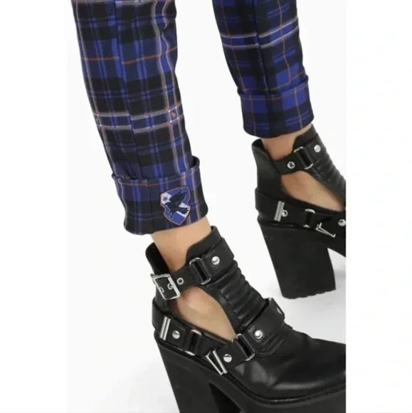 Rare: Harry Potter Ravenclaw Tartan Cuffed Pants | Blackmilk Size Small - Picture 4 of 9
